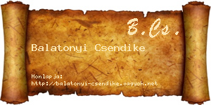 Balatonyi Csendike névjegykártya